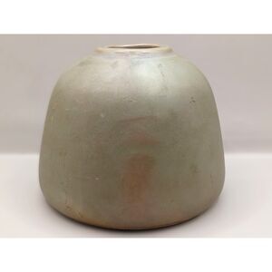 Hand Thrown Earth Green with Brick Red Highlights Jug Shape Vessel Vase